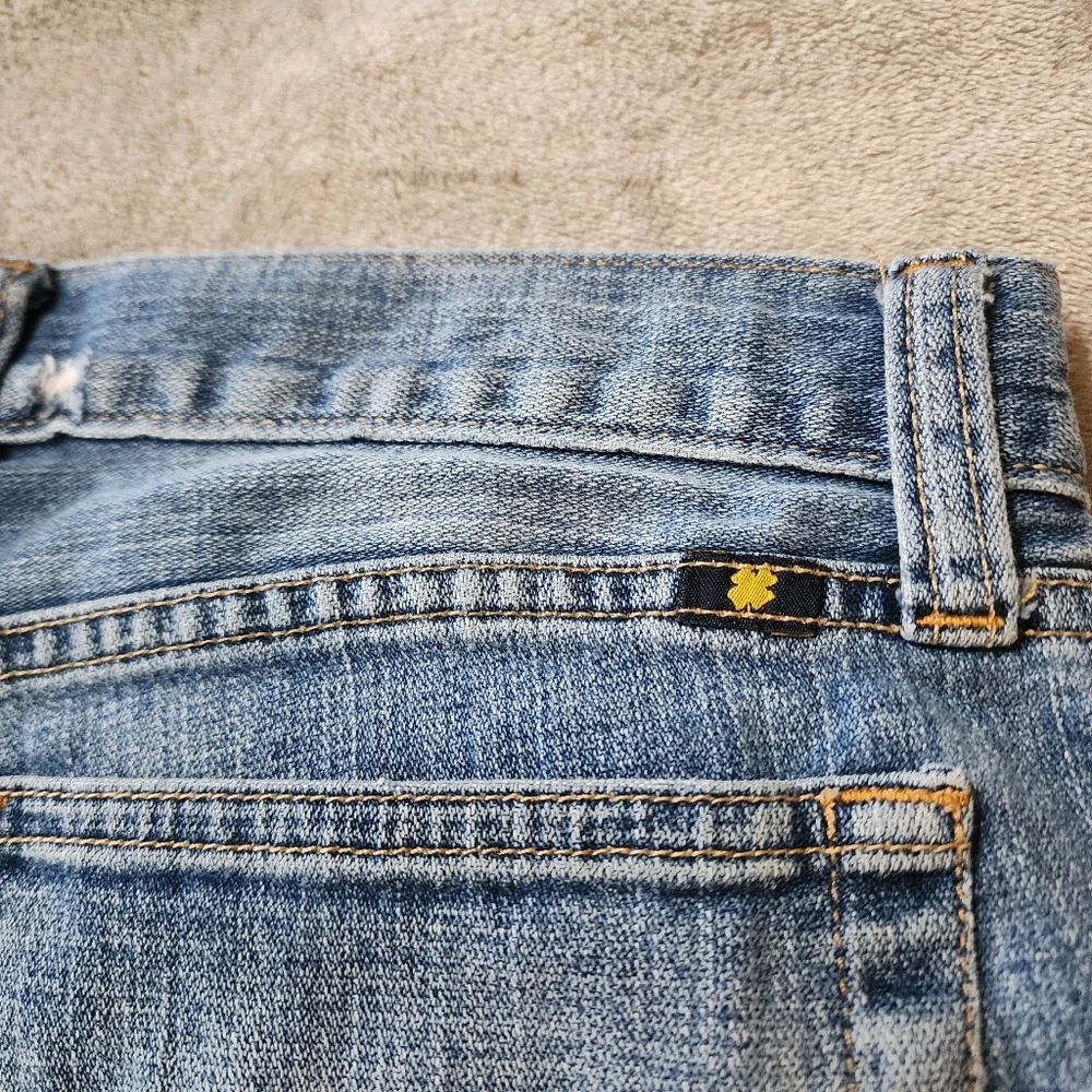 Lucky Brand Abbey Denim Cutoff Shorts | Distressed Raw Hem Blue | 6 / 28 - Picture 6 of 7